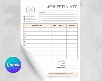 Landscaping Job Estimate Template PDF for Lawn Care & Garden Services Professional Landscaping Quote Form Editable Service Pricing Document