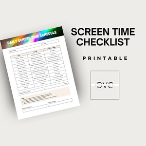 Screen Time Checklist Printable: Family Chore & Reward System (PDF)