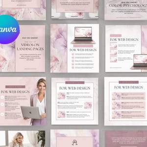 Web Designer Instagram Template Web Design Social Media Posts Modern Carousel Content for Designers and Developers Editable in Canva
