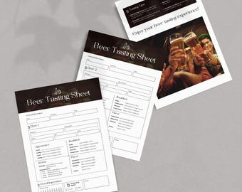 Beer Tasting Sheet Template Brewery Tasting Notes Scorecard for Craft Beer Lover Home Tasting Party Event Instant Download Editable in Canva