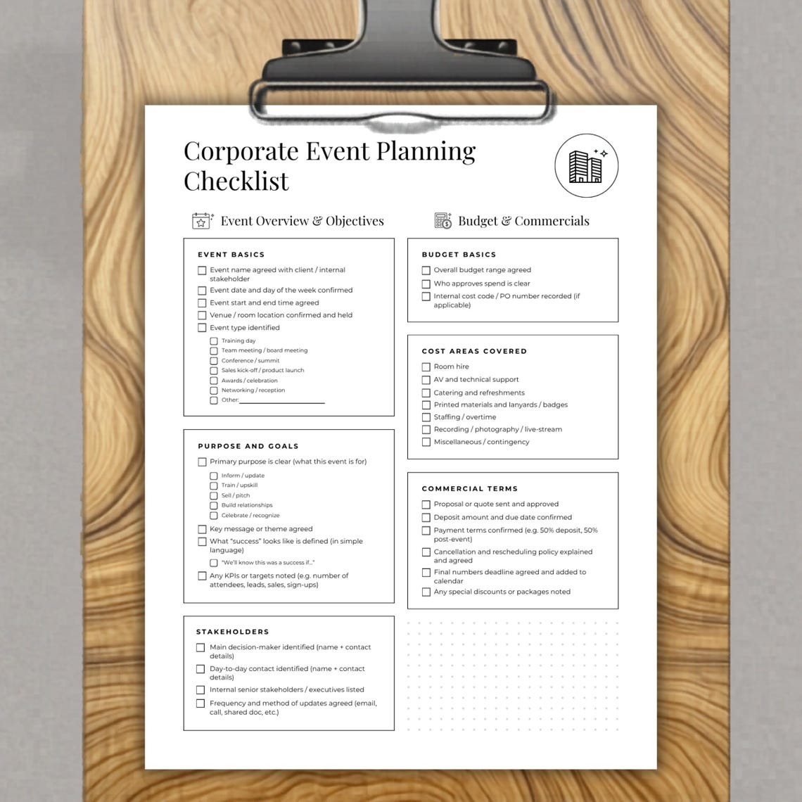 Corporate Event Planning Checklist PDF Printable Business Event Planner ...