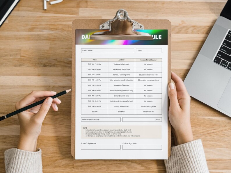 Daily Device Checklist.pdf Screen-time Checklist PDF for Kids & Families | Daily Device Use ...