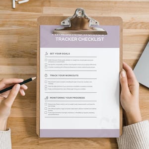 Fitness and Workout Tracker Checklist PDF Printable Exercise Log ...