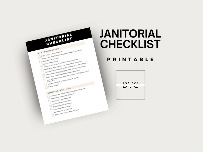 Janitor's Checklist Printable PDF | Facility Maintenance | Commercial ...