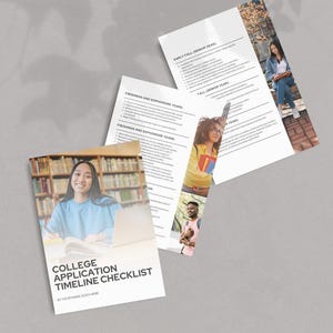 College Application Timeline PDF Printable College Planning Checklist for Students Admissions Deadlines Organizer Preparation Guide