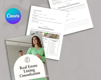 Real-Estate Listing Consultation Forms Canva Template Realtor Seller Intake Questionnaire Property Listing Planner and Client Prep Tools