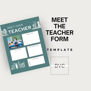 Plantilla de formulario "Conoce al maestro" / Formulario de presentación de regreso a clases personalizable / Carta de bienvenida al aula editable / Hoja biográfica del director /