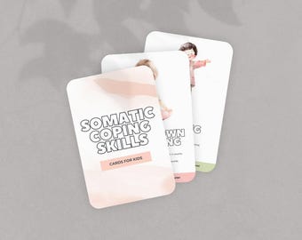 Somatic Coping Skills Cards for Kids PDF Printable Body Based Calm Down Cards for Emotional Regulation Anxiety Support and Self Regulation
