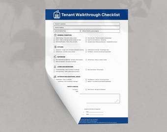 Tenant Walkthrough Checklist Template Move In Move Out Inspection Form Rental Properties Landlord Property Condition Guide Editable in Canva