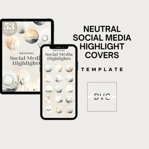 Neutral Social Media Highlight Covers: Customizable Canva Template (Digital Download)
