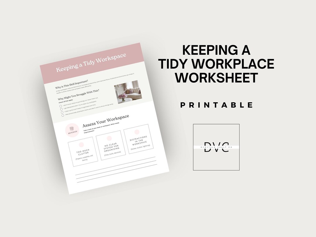 Tidy Up Task List.pdf Tidy Workplace Planner Printable: Executive Functioning Worksheet (PDF ...