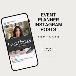 Event Planner Instagram Post Templates: Customizable Canva Graphics (Digital Download)