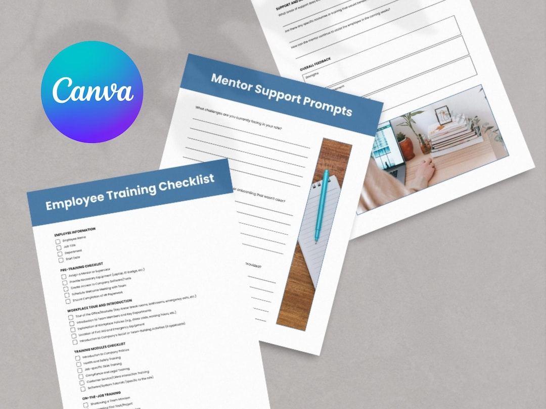 New Employee Training Checklist Canva Template Onboarding Process ...