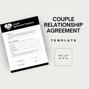 Couple Relationship Agreement Template: Editable Partner Contract (PDF)