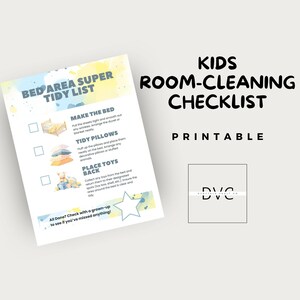 Kids Room-Cleaning Checklist Printable PDF | Chore Chart for Boys and Girls | Easy-to-Follow Cleaning Routine | Child Responsibility Chart |