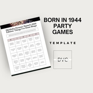 1944 Birthday Party Game: Trivia & Fun Facts (Printable Template)