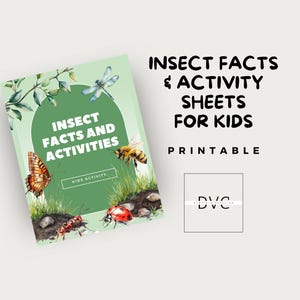 Afdrukbare insectenfeiten en activiteitenbladen voor kinderen | Leuke activiteiten met insectenpuzzels en kleurplaten voor natuurwetenschappen en natuurstudies |