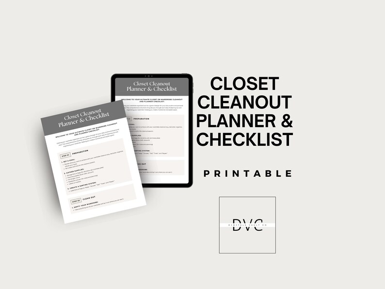 Closet Cleanout Checklist and Planner PDF Printable Wardrobe Declutter ...