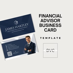 Financial Advisor Business Card Template, Professional Design for Marketing, Branding, Networking & Client Meetings, Financial Business Gift