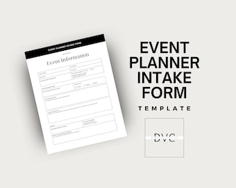 Event Planner Intake Form Editable Template  | Customizable Event Management Questionnaire | Party Planning Tool | Special Event Planner |