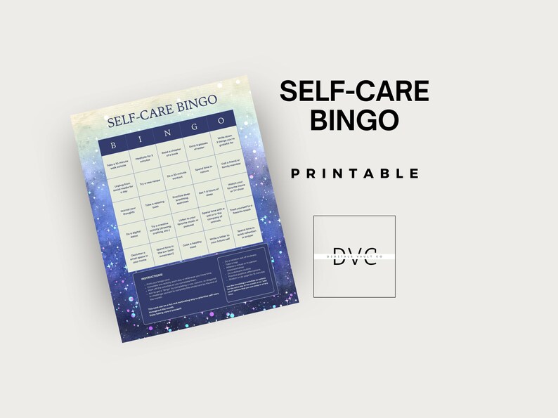 Self Care Bingo Printable for Adults and Teens | Fun Wellness Game ...