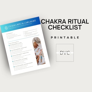 Chakra Ritual Checklist Printable | Daily Energy Healing Routine to Balance, Cleanse and Align 7 Chakras with Crystals, Yoga & Meditation |