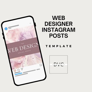 Web Design Instagram Post Template: Canva Editable (Digital Download)