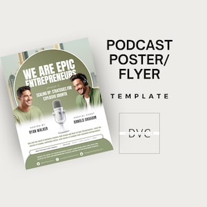 Podcast Poster Template: Customizable Podcast Flyer (PDF)