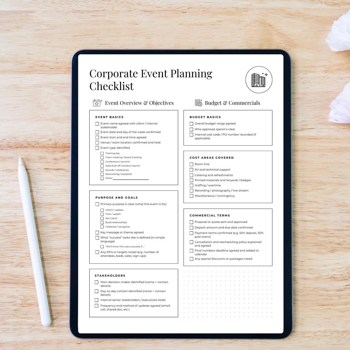 Corporate Event Planning Checklist PDF Printable Business Event Planner ...
