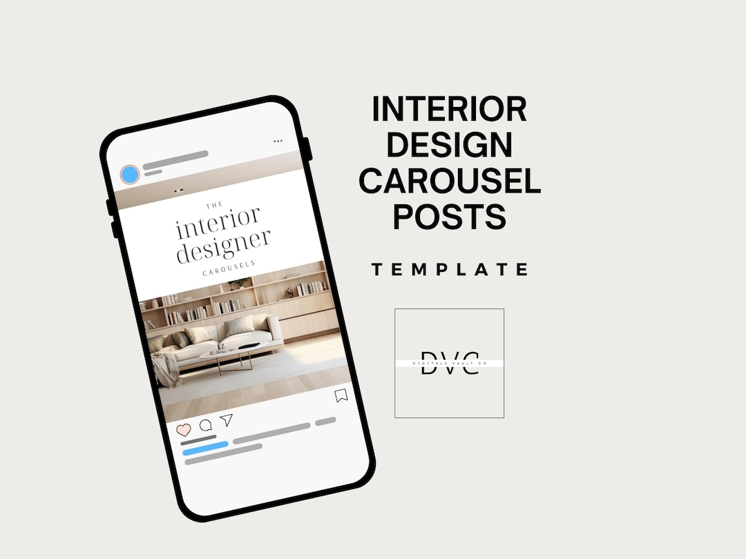 Interior Design Social Media Carousel Template for Instagram Modern ...