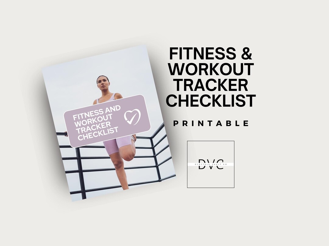 Fitness and Workout Tracker Checklist PDF Printable Exercise Log ...