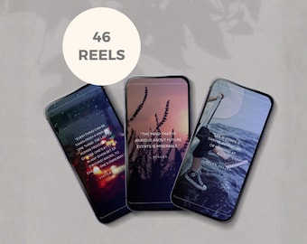 Mindfulness Faceless Reels with Quotes Template Video Bundle for Instagram Reels Calm Aesthetic Content Spiritual Branding Editable in Canva