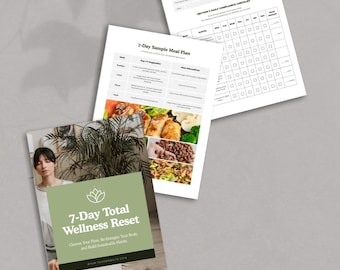7-Day Total Wellness Challenge Printable, Mind Body Balance Planner, Daily Self Care Reset, Healthy Habits & Motivation Guide PDF