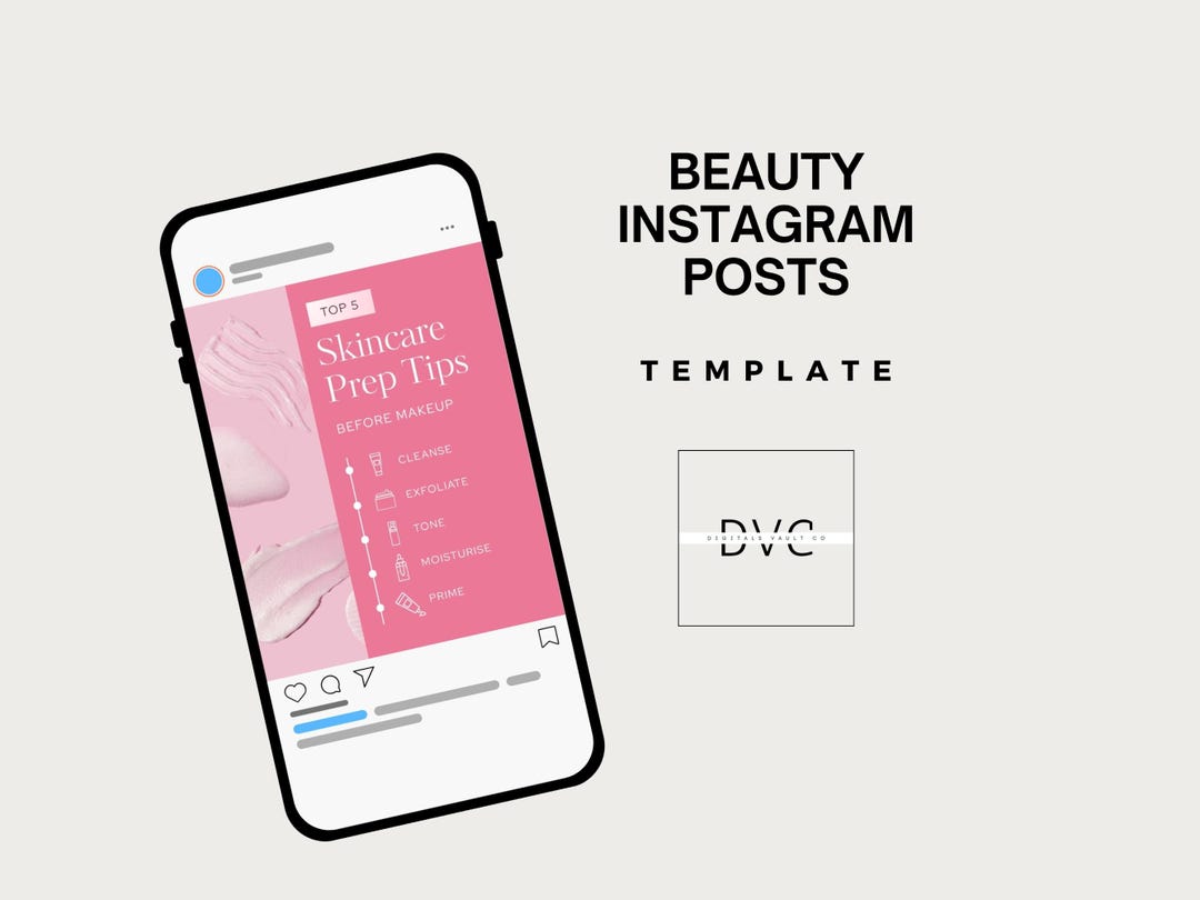 Beauty Instagram Template Canva Editable Glam Aesthetic Posts Skincare ...