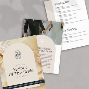 Checklista för brudens mor i PDF-format, utskrivbar bröllopsplaneringsguide för mammor, elegant brudfestorganisatör, direktnedladdning i PDF-format