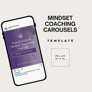 Mindset Coaching Instagram Carousel Template | Personal Growth Coach Social Media Templates | Mental Health Therapy Content Creator Kit |