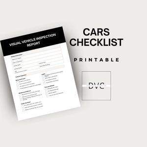 Car Checklists Printable PDF | Vehicle Inspection Guide | Motor Maintenance Checklist | Car Care Planner | Pre-Purchase Inspection Log |