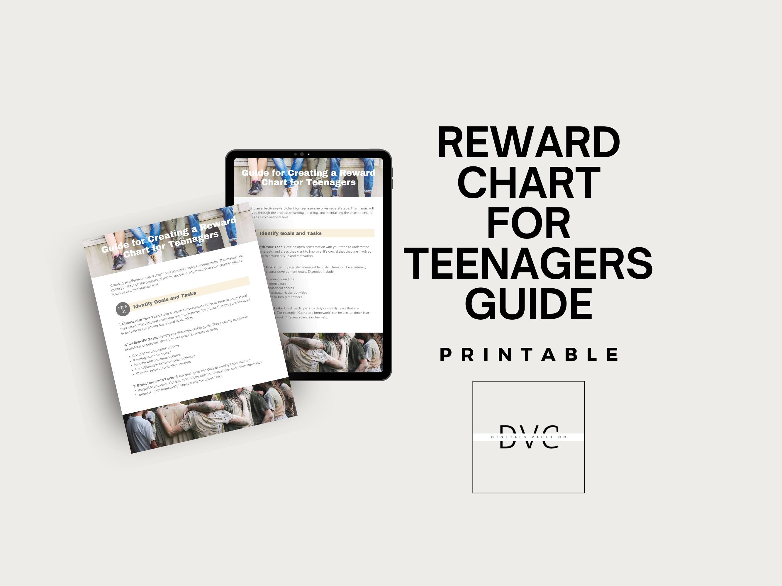 Teen Reward Chart Kit: Minimalist Printable Motivation System (PDF) - Etsy