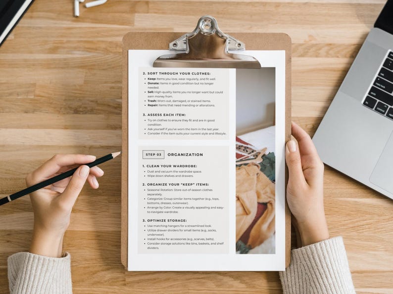 Closet Cleanout Checklist and Planner PDF Printable Wardrobe Declutter ...