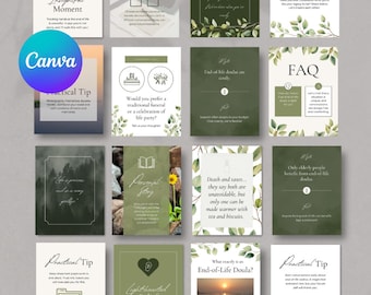 End-of-Life Doula Instagram Template Compassionate Death Care Content Kit Educational IG Posts for Hospice and Soul Work Editable in Canva