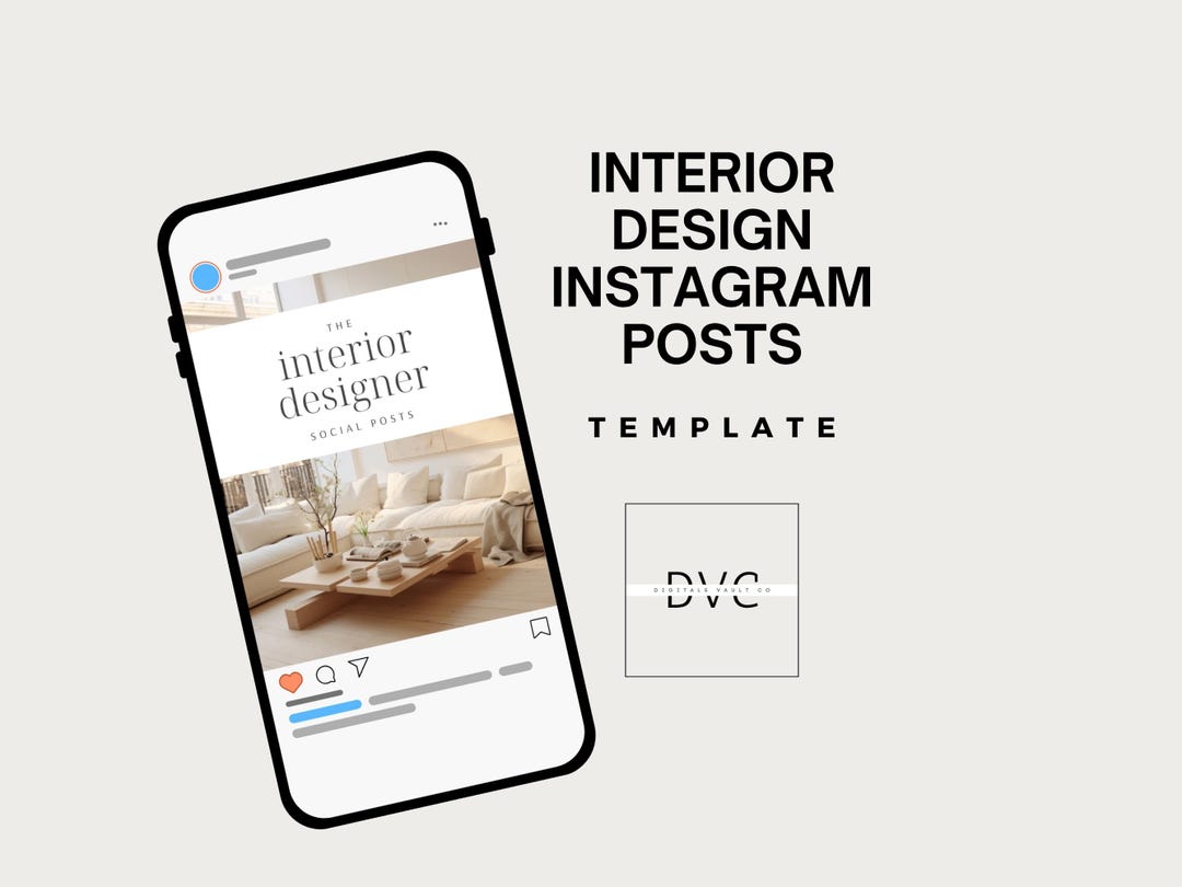 Interior Design Instagram Template Social Media Branding Pack for Home ...