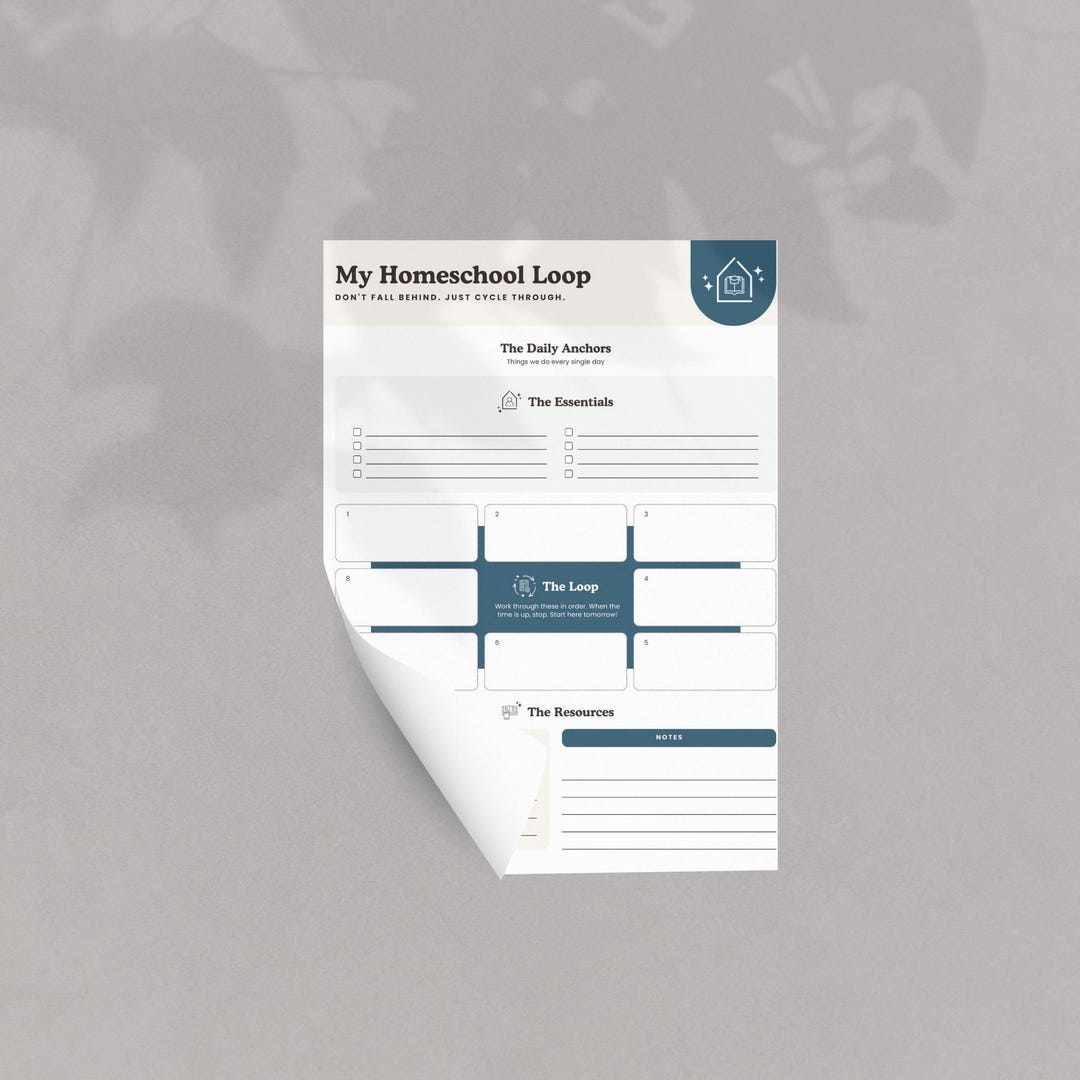 Homeschool Checklist Loop PDF Printable Planner for Daily Routines and ...