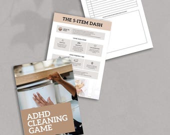 ADHD Cleaning Game PDF Printable Motivation Chore Challenge for Adults & Teens Focus Boost Cleaning Checklist Game Download PDF
