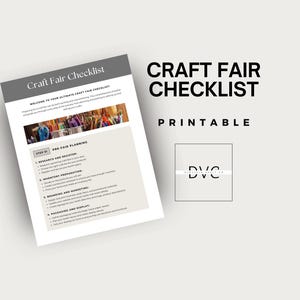 Craft Fair Checklist Printable PDF | Vendor Event Guide | Craft Show Preparation and Display Planner | Vendor Booth Setup and Inventory |