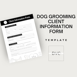 Formuliersjabloon klantinformatie hondenverzorging | Aanpasbare huisdierverzorging Klantgegevens | Intakeformulier hondentrimmer | Huisdier- en hondenverzorging |