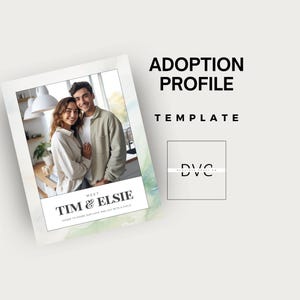 Plantilla de perfil de adopción para parejas / Libro de adopción editable en Canva / Portafolio de adopción personalizable / Carta de adopción a los padres biológicos