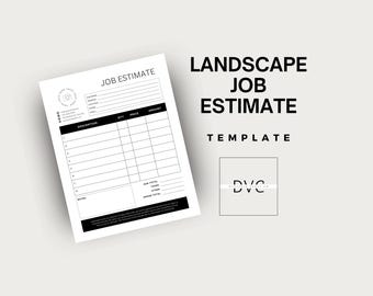 Landscape Job Estimate Template | Customizable Lawn Care Estimate | Editable Garden Maintenance Quote | Yard Work Labor Cost | Outdoor Job |