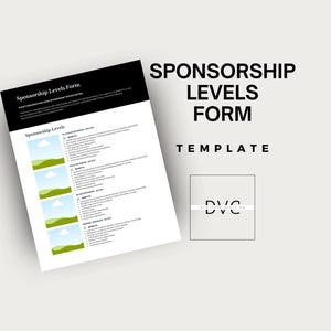 Sponsorship Levels Form Template | Customizable Event Sponsor Pricing Package | Editable Corporate Sponsorship Tiers | Fundraiser Proposal |