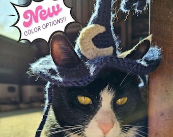 Chapeau de sorcier au crochet, chapeau de sorcier pour chats