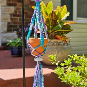 Tiny Macrame Plant Hanger, Tiny Planter Holder, Boho Indoor Outdoor Decor, Fits 1.75&quot; Pot, Hanging Plant Holder, Gift for Plant Lovers